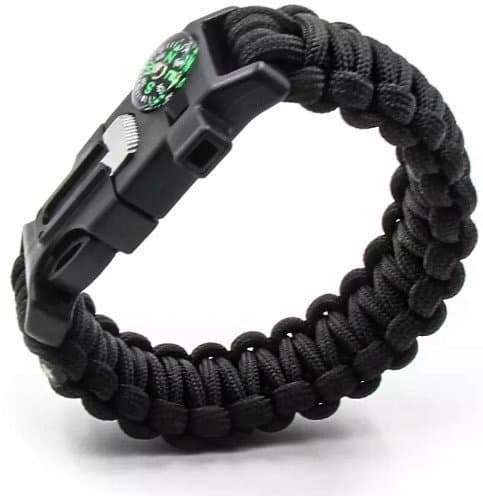 A4_V34 Bransoletka z kompasem surviwal